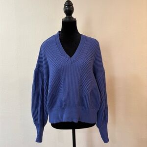 Ann Taylor Blue V-Neck Sweater